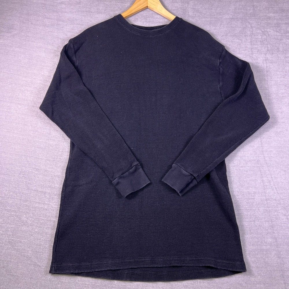 Gemrock Heavyweight Waffle Knit Thermal Long Sleeve Shirt Mens 4XL Black Cotton
